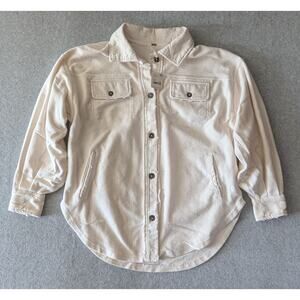Free People Jacket XS NWT Ruby Oversize Slouchy Distress Raw Shacket Longline